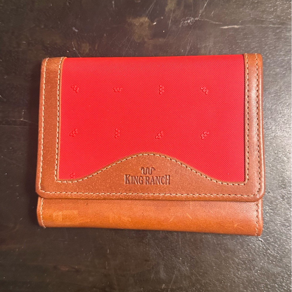 King Ranch NEVER USED! Tri-fold wallet leather and canvas.